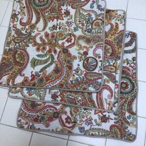 Pottery Barn Multicolor Paisley pillow covers shams, 3 pieces